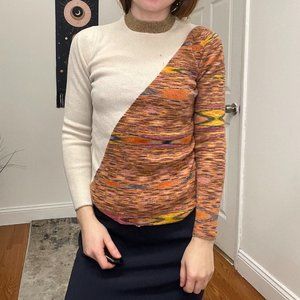 Missoni Multicolor Sweater with Cream and Gold Accents
